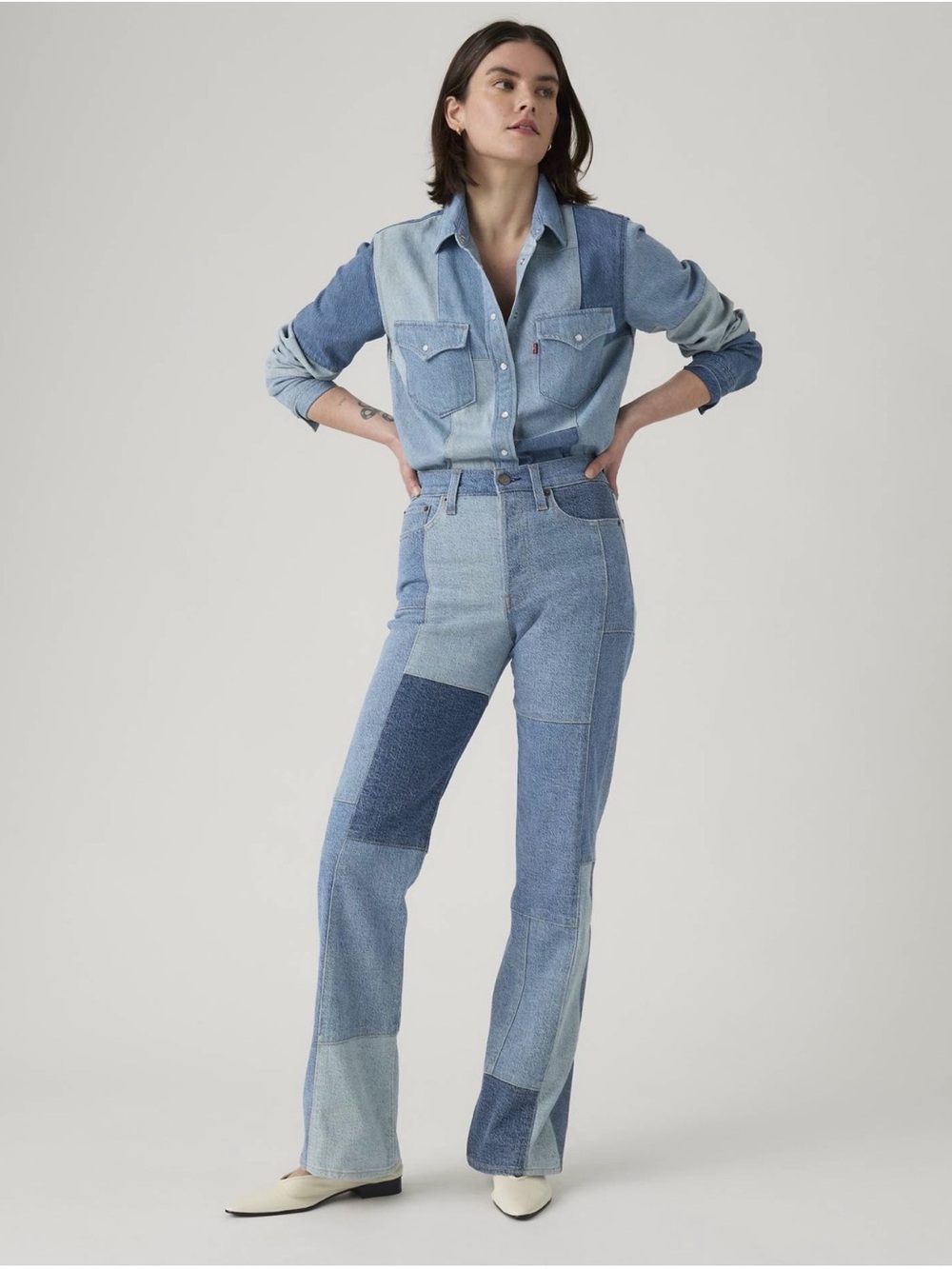 Levi’s WEDGIE BOOTCUT
PATCHWORK WOMEN'S
JEANS 27x34 Long